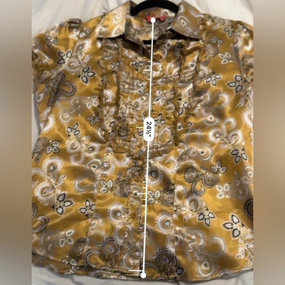 Dorothée Bis Women’s Paisley Print Ruffle Blouse Size L - Picture 9 of 12